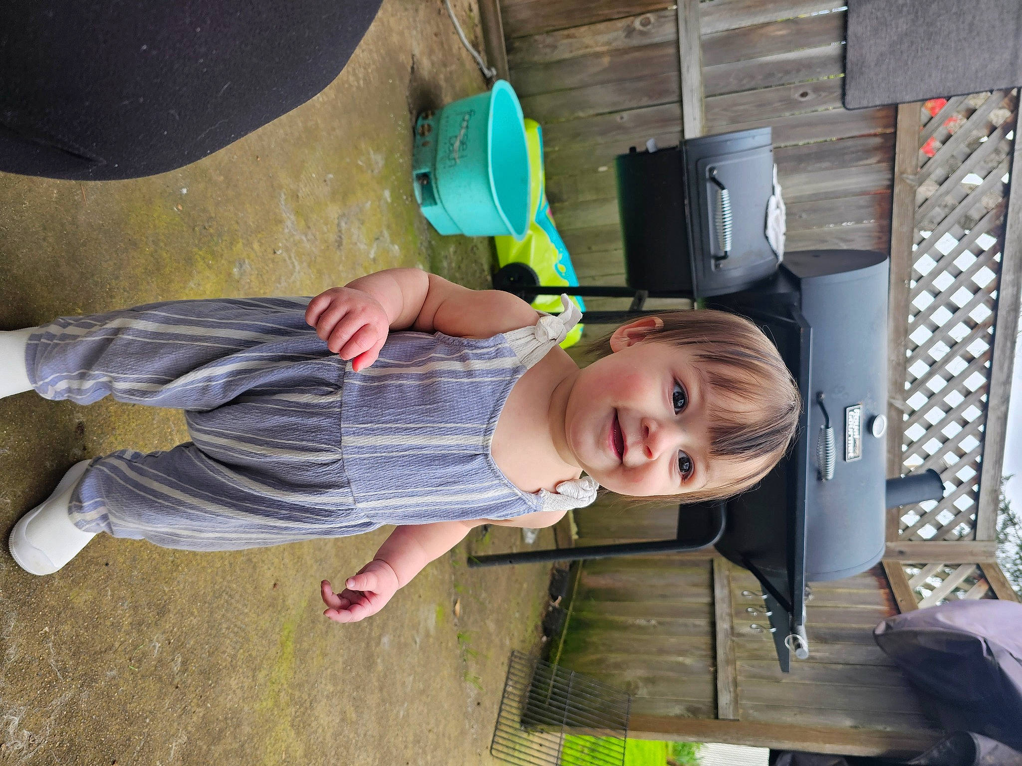 Reina joined the competition — help win amazing prizes! baby, baby_toddler_clothing, chair, child, fun, happy, joy, leisure, person, play, sitting, smile, t_shirt, toddler, wood