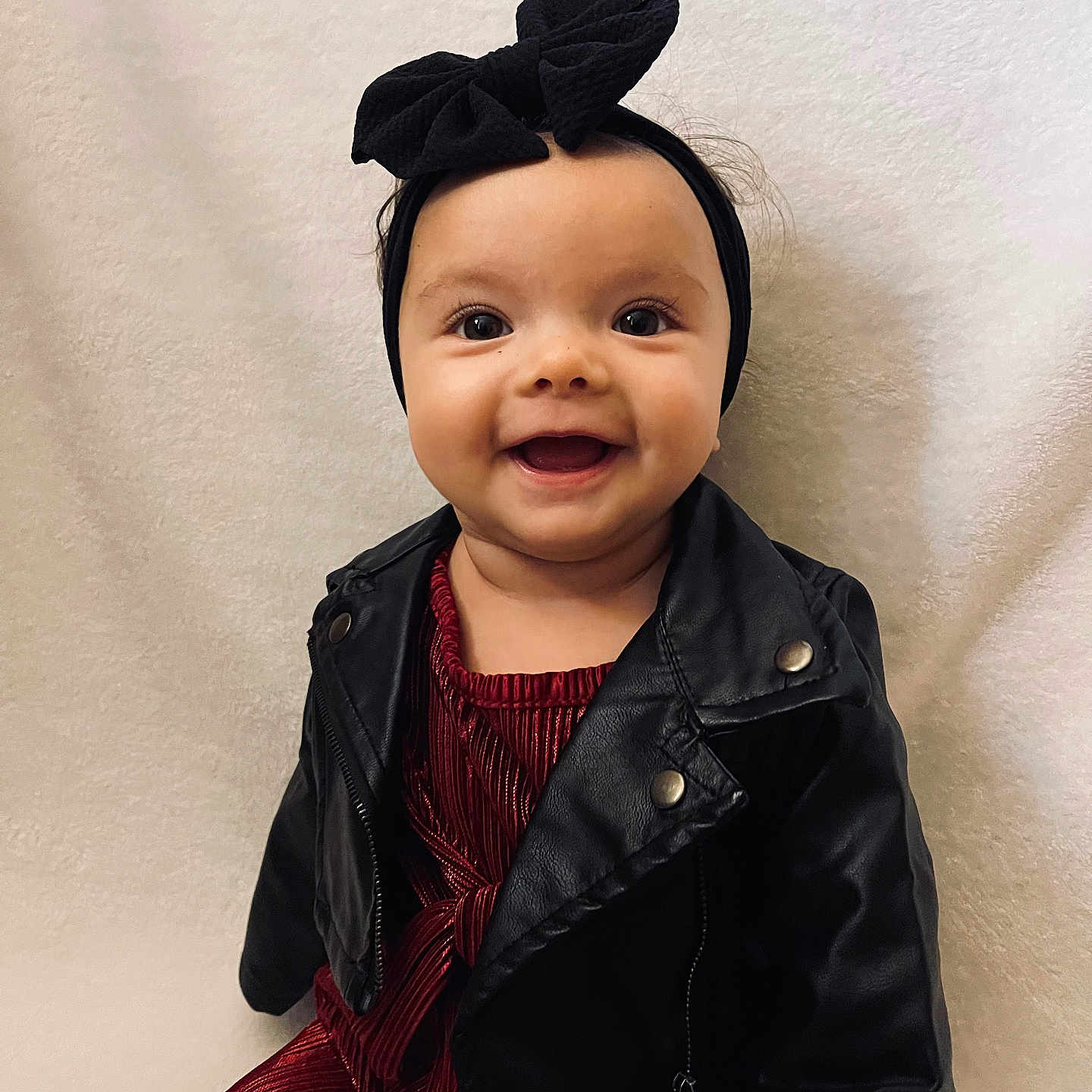 Veera joined the competition — help win amazing prizes! accessories, baby, babylaughing, blazer, clothing, coat, dress, face, happy, hat, head, hood, jacket, pants, person, photography, portrait, sleeve, smile, velvet