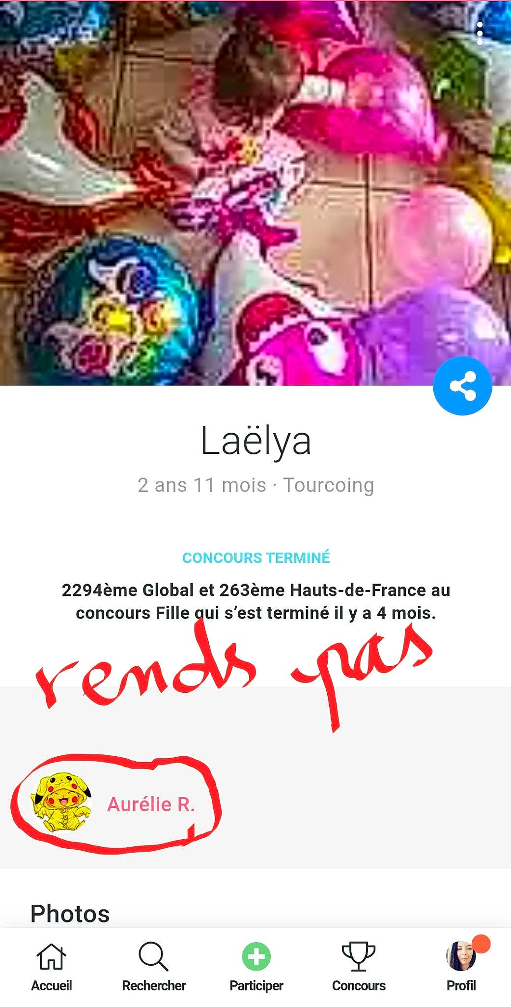 Salma participe au concours pour gagner de l'argent avec cette photo : advertising, art, brand, circle, design, electric_blue, event, font, graphic_design, graphics, happy, logo, magenta, ornament, person, screenshot