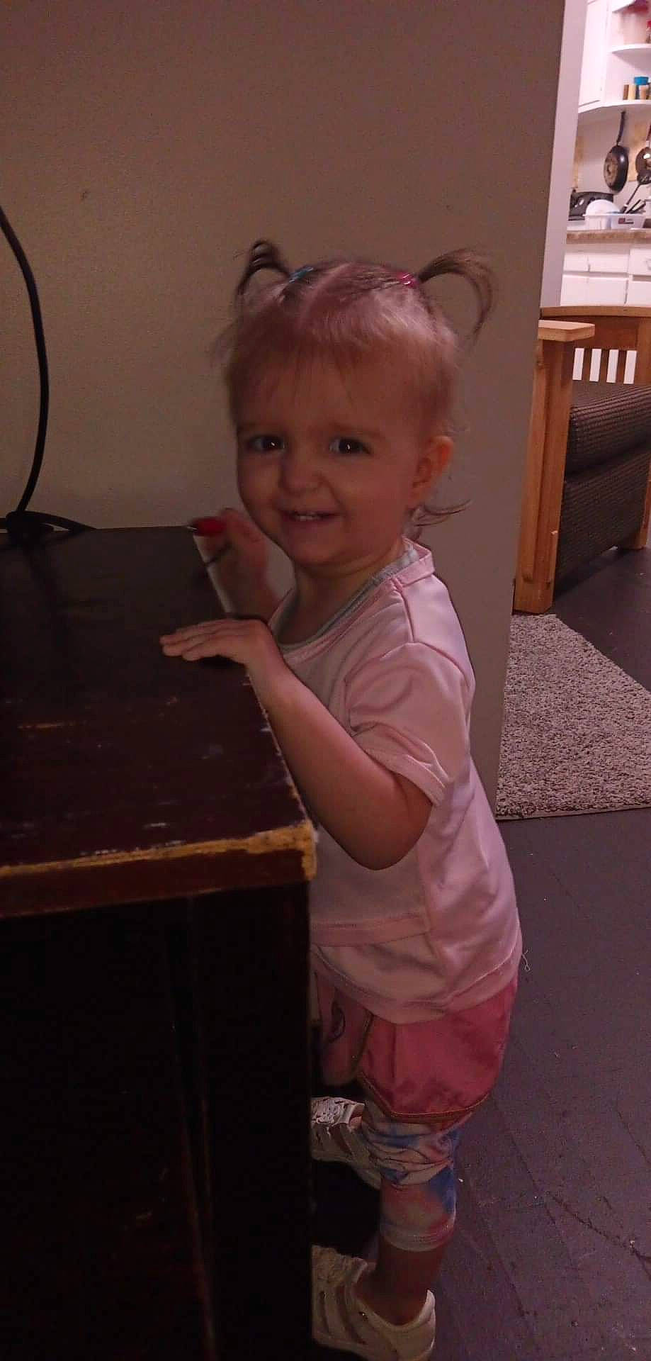 Acelyn joined the competition — help win amazing prizes! baby, baby_toddler_clothing, cheek, child, ear, eye, floor, flooring, fun, gesture, head, joy, nose, person, room, sitting, sleeve, smile, t_shirt, thumb