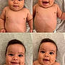 Dayan participe au concours pour gagner de l'argent avec cette photo : baby, background, child, chubby, closeup, collage, cute, expression, eyes, face, four_images, hair, happy, indoor, infant, lying_down, portrait, skin, smiling, torso