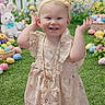 basket, celebration, child, cute, dress, easter, eggs, festive, flowers, grass, happy, headband, holiday, outdoor, plush_bunny, portrait, smiling, spring, toddler, young_child