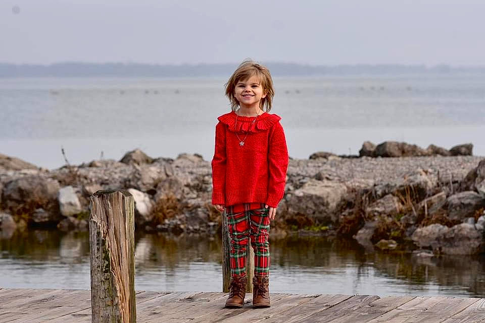 Adalynn joined the competition — help win amazing prizes! bank, blond, coastal_and_oceanic_landforms, flash_photography, fun, happy, horizon, joy, lake, landscape, leisure, morning, people_in_nature, person, shore, sky, toddler, travel, water, wind_wave