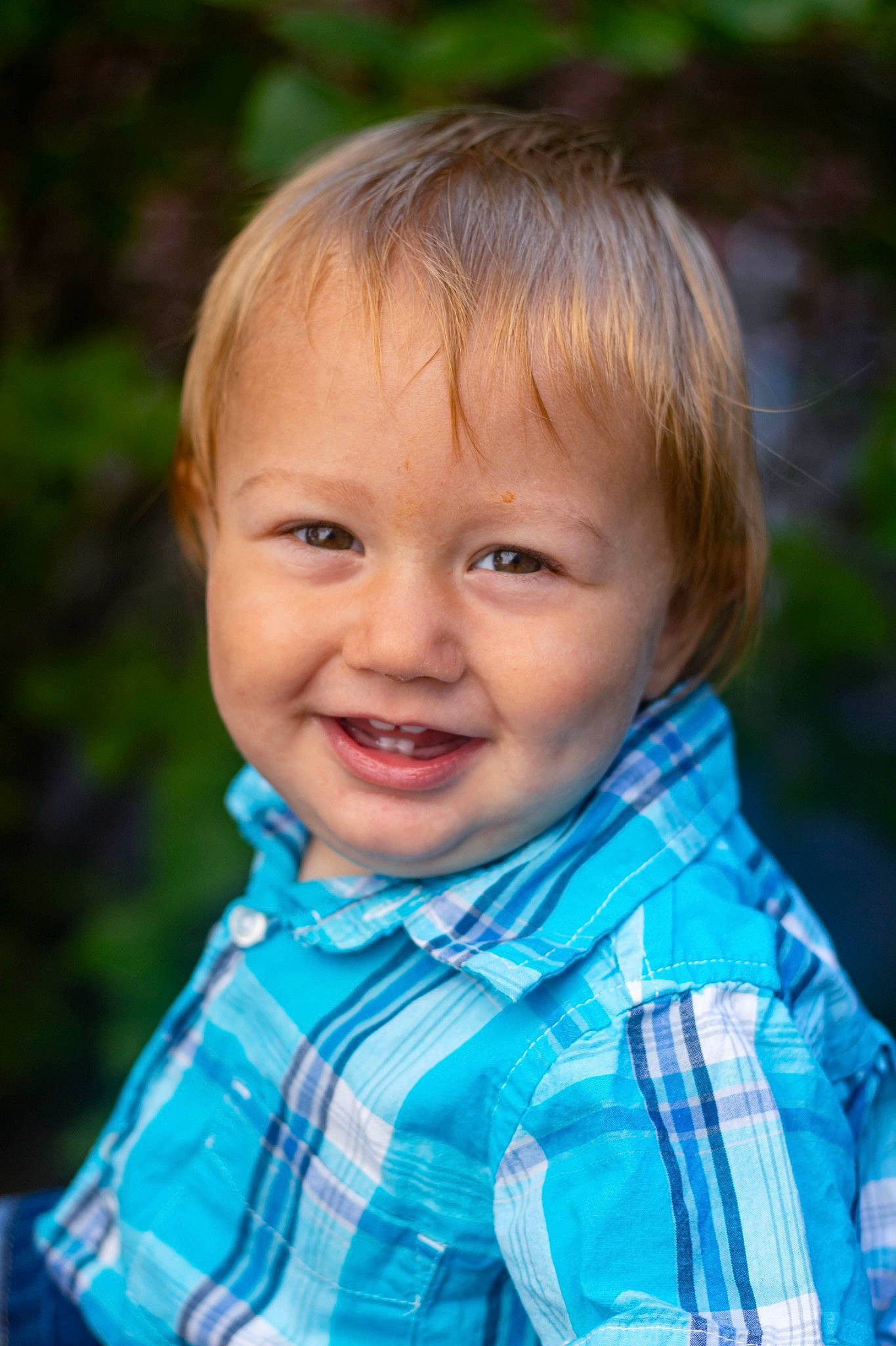 Lennox joined the competition — help win amazing prizes! baby_toddler_clothing, child, dress, electric_blue, facial_expression, fun, grass, happy, human_body, iris, joy, leisure, pattern, people_in_nature, person, plaid, recreation, skin, smile, tartan