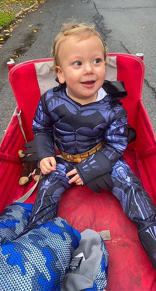 Hayden joined the competition — help win amazing prizes! baby, baby_carriage, baby_toddler_clothing, blue, chair, cheek, child, comfort, electric_blue, face, fun, grass, head, lap, leisure, person, product, sitting, skin, smile