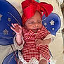 Becklynn joined the competition — help win amazing prizes! adorable, baby, baby_clothes, blanket, blue_wings, checkered_clothing, child, cute, face, hand, indoors, infant, lying_down, newborn, pacifier, peaceful, portrait, red_bow, soft_lighting, white_lace