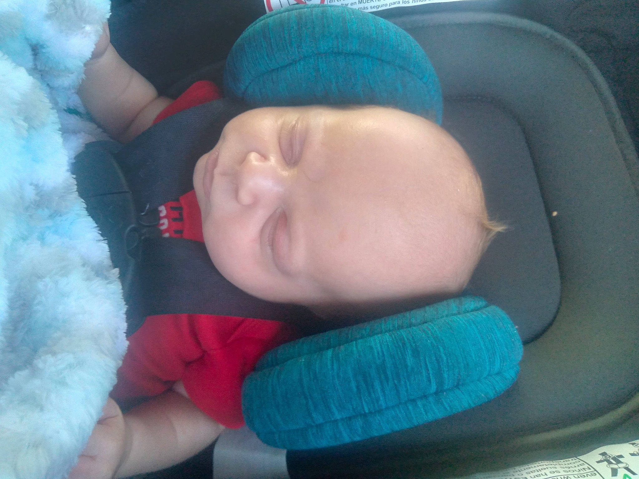 Finnigan is registered to the contest to win money with this photo: baby, baby_in_car_seat, baby_products, baby_sleeping, baby_toddler_clothing, bedtime, car_seat, cheek, child, comfort, electric_blue, finger, fun, linens, mouth, nap, nose, person, skin, sleep