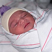 Ayana is registered to the contest to win money with this photo: newborn, baby, sleeping, wrapped, blanket, hat, infant, hospital, closeup, face, peaceful, soft, cute, child, portrait, skin, headwear, rest, cozy, newborn_baby