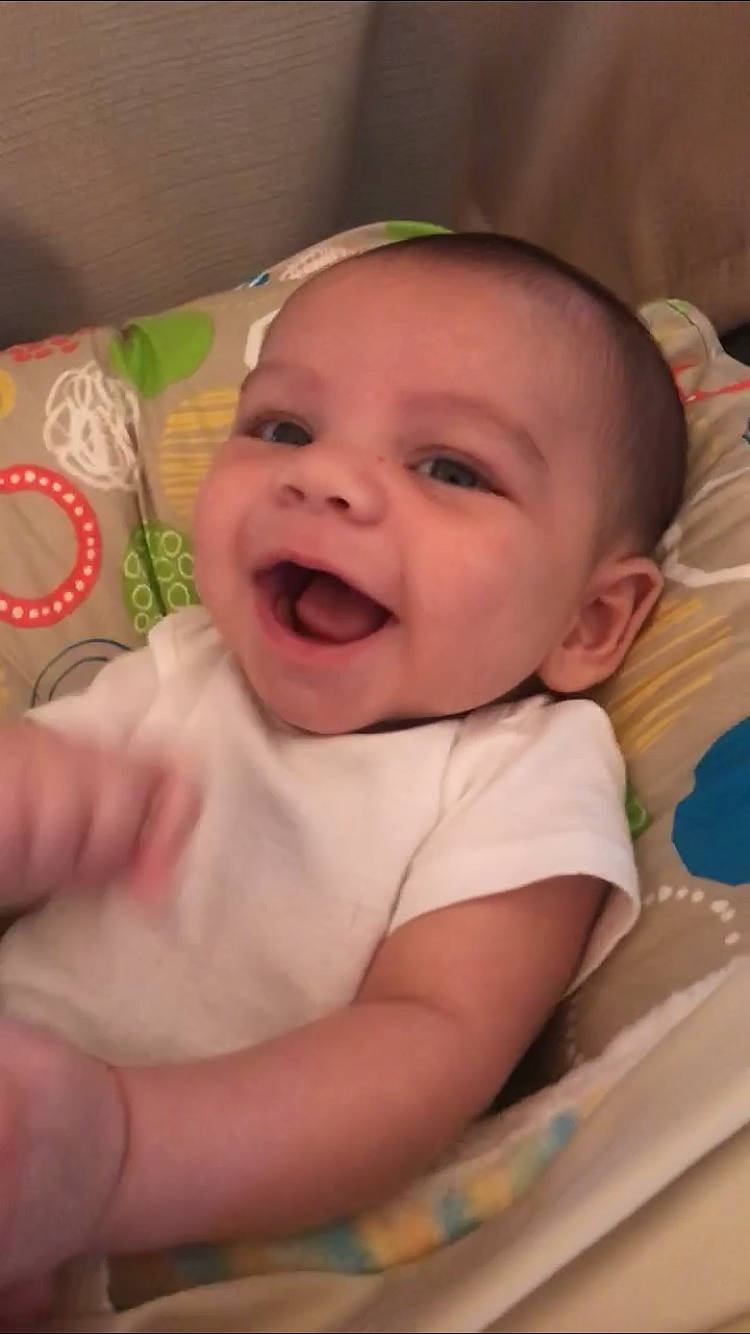 Aden joined the competition — help win amazing prizes! baby, baby_laughing, baby_making_funny_faces, birth, cheek, child, face, facial_expression, head, laugh, lip, mouth, nose, person, skin, smile, toddler