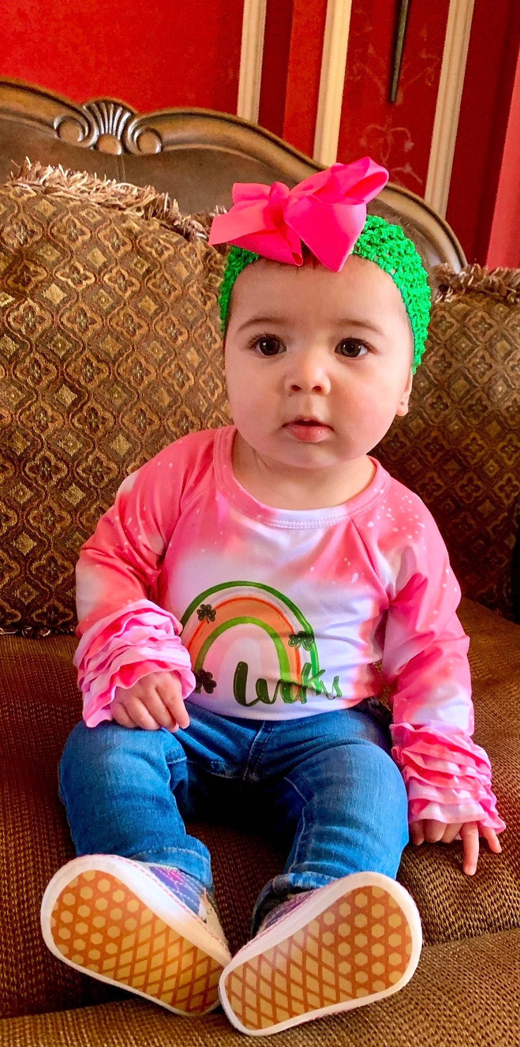 Maddisyn joined the competition — help win amazing prizes! baby, baby_toddler_clothing, cap, cheek, child, clothing, fun, grass, green, happy, head, headwear, mammal, people, person, pink, product, red, skin, sleeve