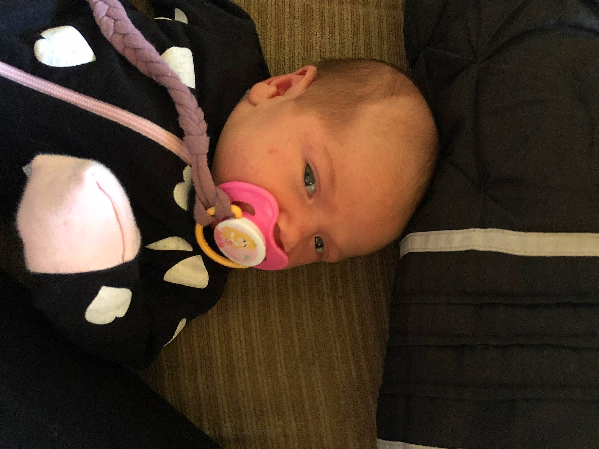 Lorelei is registered to the contest to win money with this photo: baby, baby_products, baby_safety, baby_toddler_clothing, baby_toys, bedtime, cheek, child, comfort, ear, eyelash, fun, infant_bed, iris, nail, person, room, sitting, sleeve, toddler