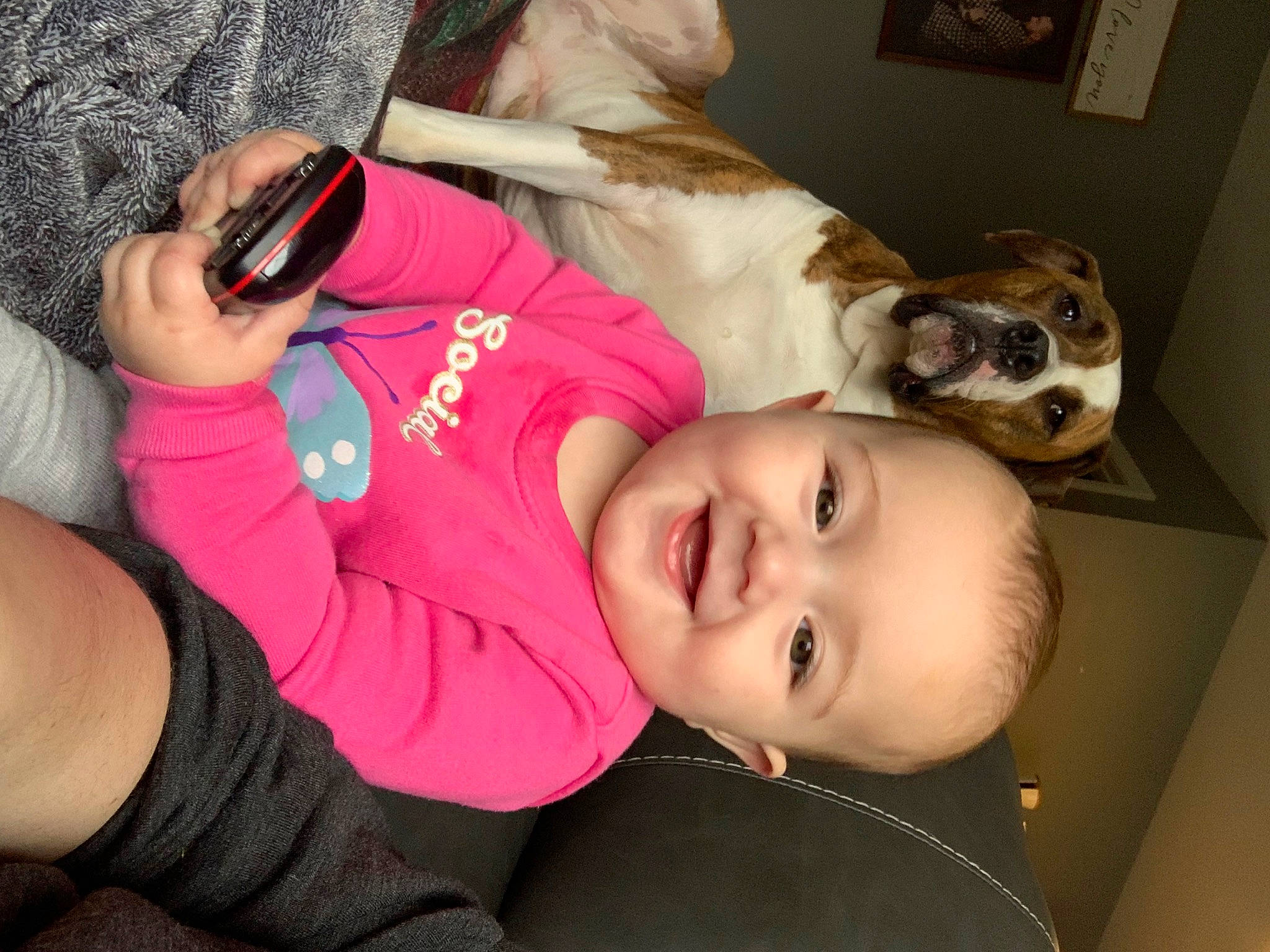 Timmy is registered to the contest to win money with this photo: abdomen, baby, chest, child, comfort, companion_dog, eyewear, fun, happy, joint, knee, mammal, mouth, nose, skin, smile, sunglasses, thigh, toddler, trunk