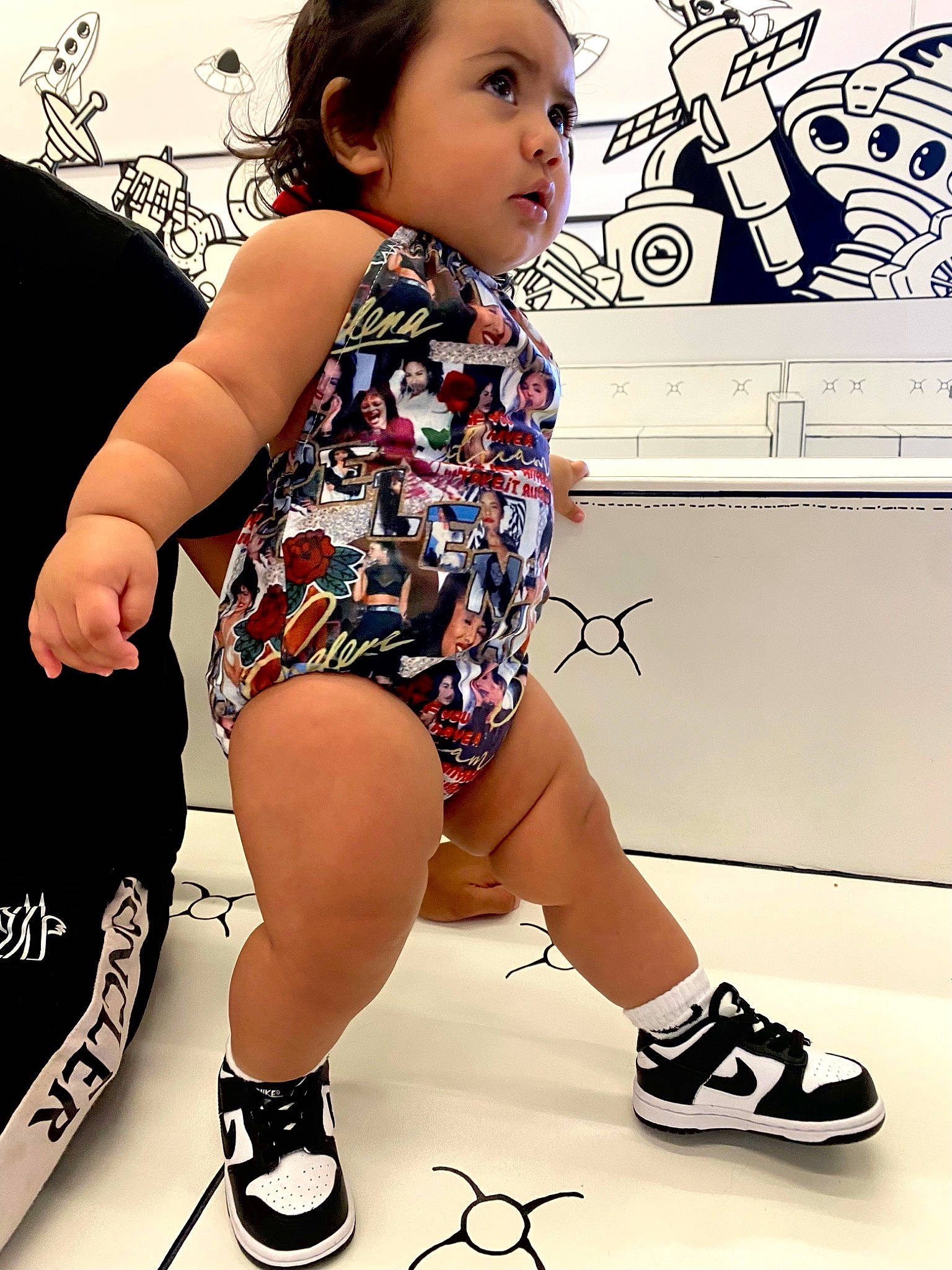 Adrienne Aaliyah-rose is registered to the contest to win money with this photo: black, black_hair, cool, elbow, electric_blue, fashion, fashion_design, flooring, gesture, happy, human_leg, joint, knee, leg, person, sleeve, sneakers, style, thigh, waist