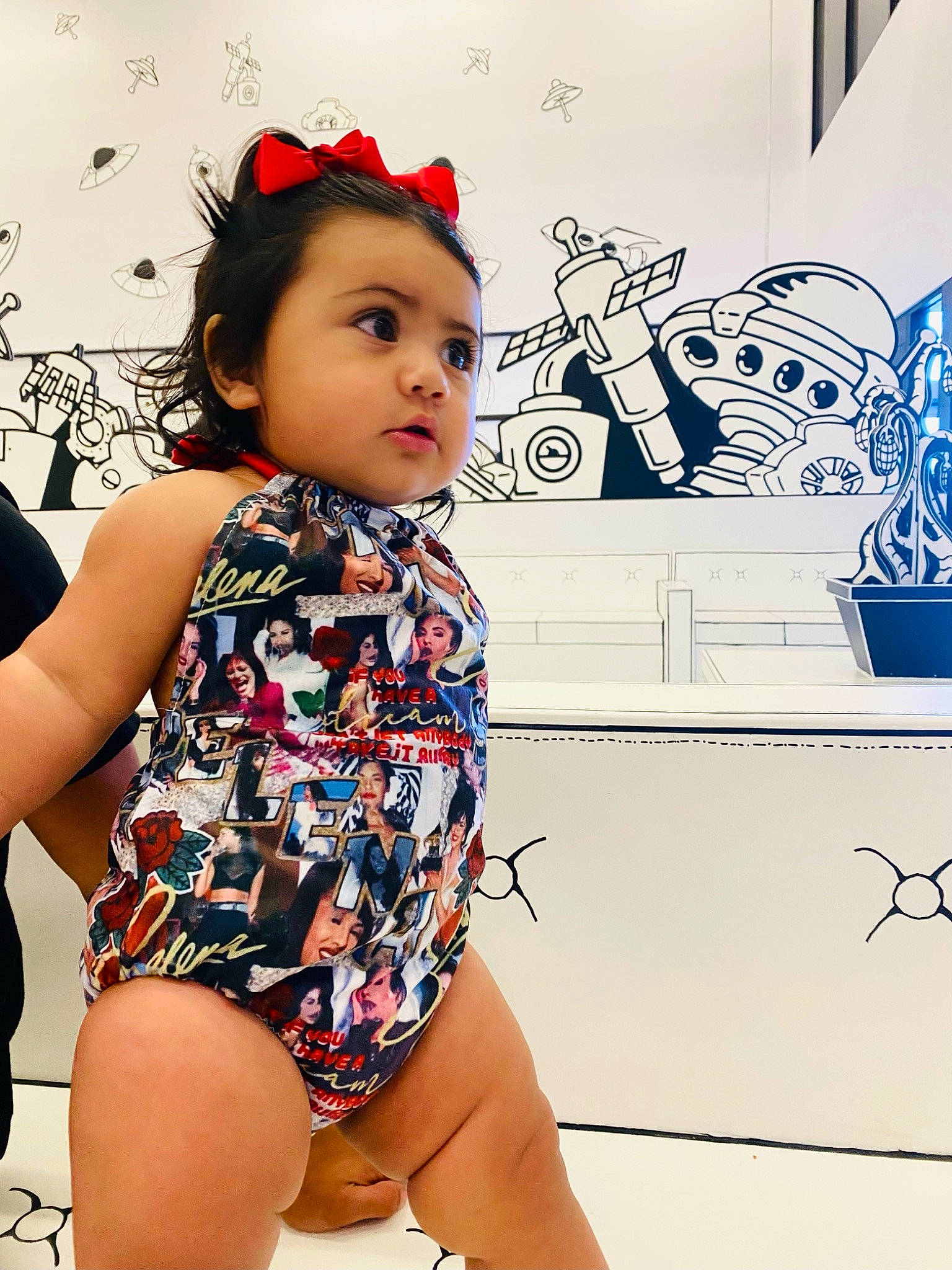 Adrienne Aaliyah-rose joined the competition — help win amazing prizes! cool, dress, electric_blue, fashion, fashion_design, gesture, happy, human_body, lip, long_hair, neck, organ, person, shoulder, skin, sleeve, standing, thigh, toddler, waist