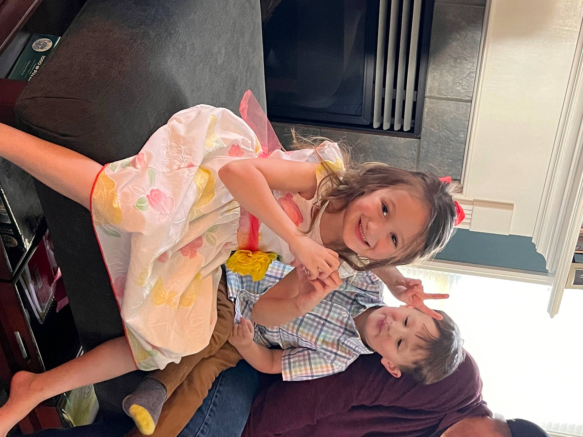 Adalynn Joy joined the competition — help win amazing prizes! abdomen, blond, child, event, flesh, fun, happy, human_leg, joy, knee, leisure, luggage_and_bags, luxury_vehicle, people, person, room, shorts, sitting, smile, thigh