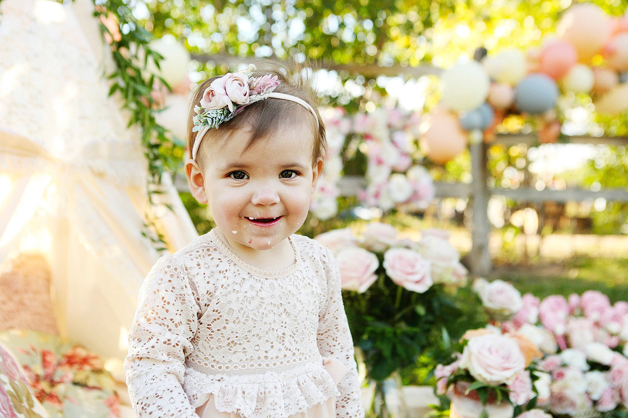 Adaleigh joined the competition — help win amazing prizes! baby, child, child_model, dress, fashion_accessory, floral_design, flower, hair_accessory, happy, headgear, headpiece, joy, person, photograph, photography, pink, plant, portrait_photography, smile, spring