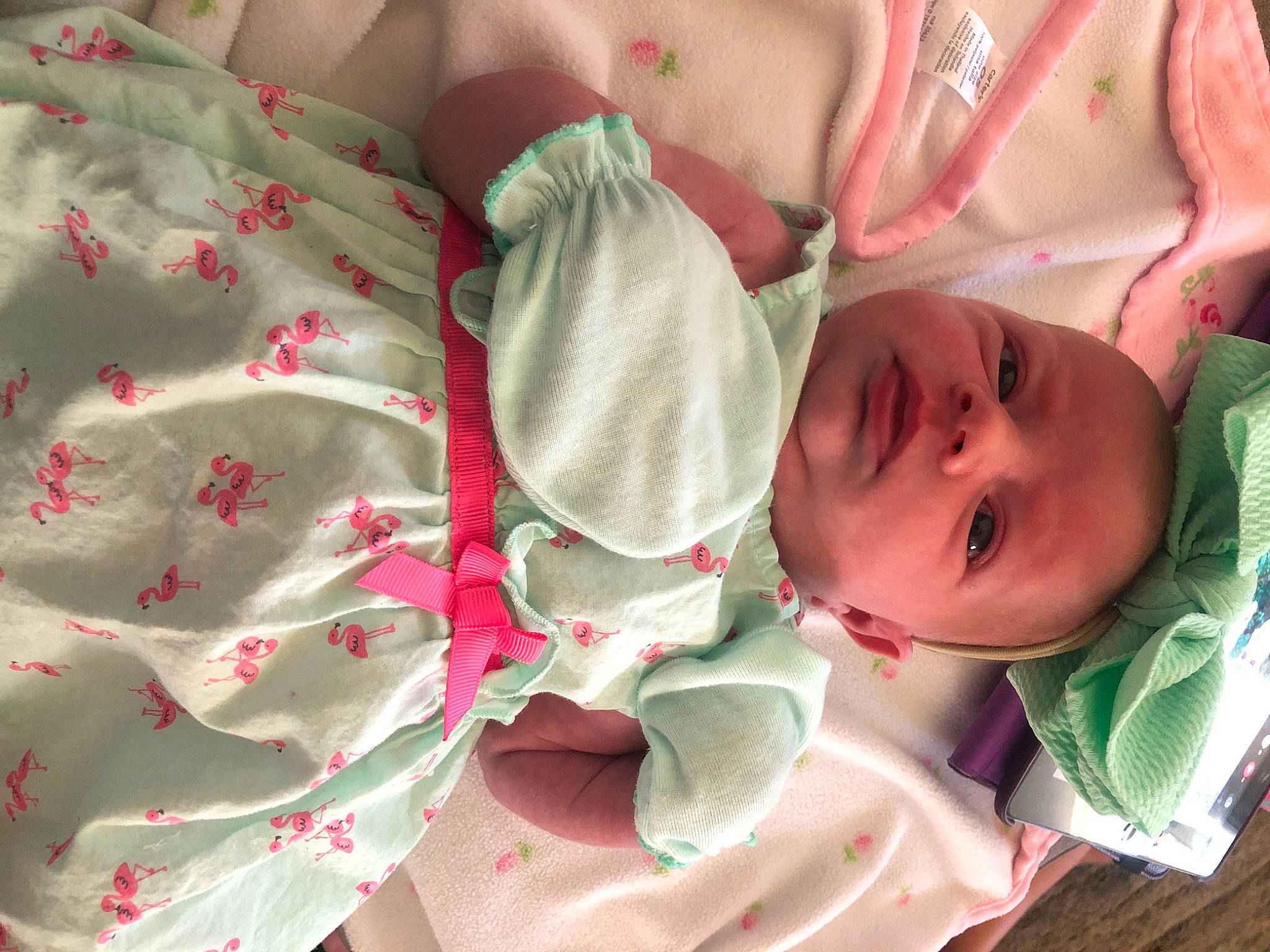 Annalynn joined the competition — help win amazing prizes! baby, bedtime, birth, cheek, child, linens, mouth, person, pink, skin, sleep, textile, toddler