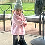 cap, chair, child, clothing, coat, face, female, footwear, furniture, girl, grass, hat, head, machine, person, photography, plant, portrait, shoe, wheel
