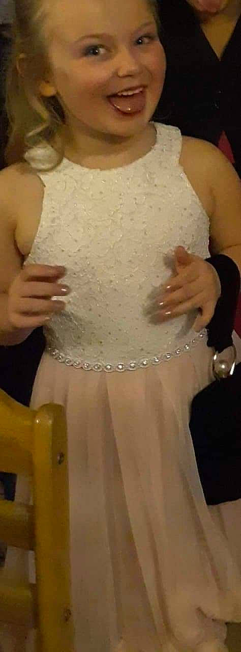 Elaina joined the competition — help win amazing prizes! bridal_accessory, bridal_clothing, bridal_party_dress, clothing, dress, formal_wear, gown, haute_couture, headwear, ivory, joy, person, shoulder, waist, wedding_dress, white