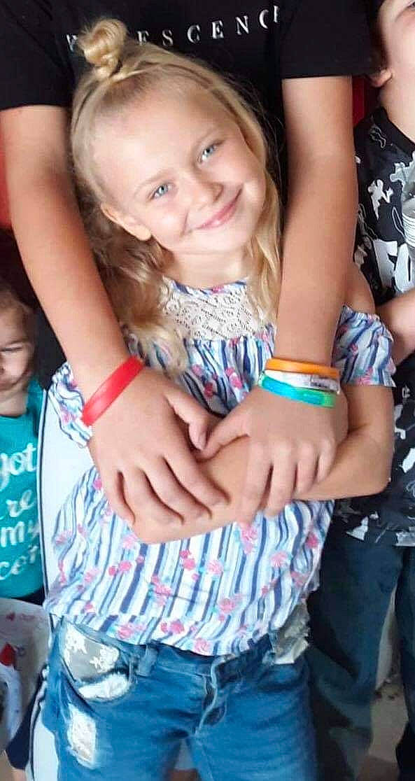 Elaina joined the competition — help win amazing prizes! arm, child, finger, gesture, hand, joy, person, smile