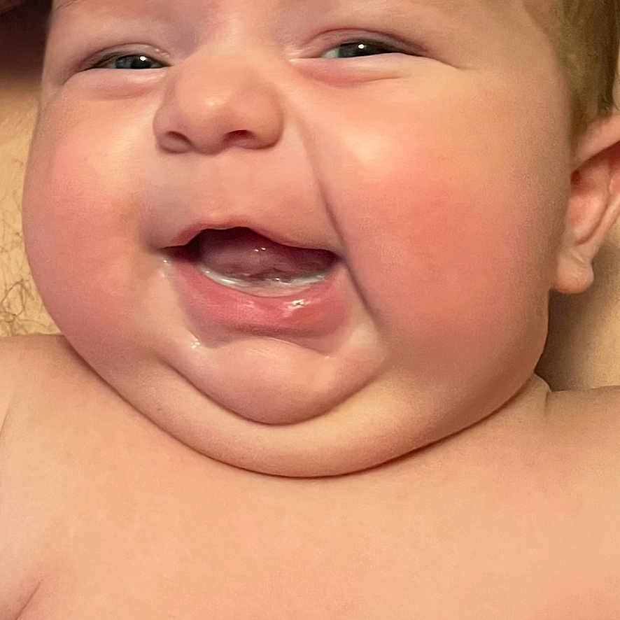 Merrick joined the competition — help win amazing prizes! baby, babylaughing, bodypart, face, finger, hand, happy, head, laughing, mouth, newborn, person, photography, portrait, smile, teeth