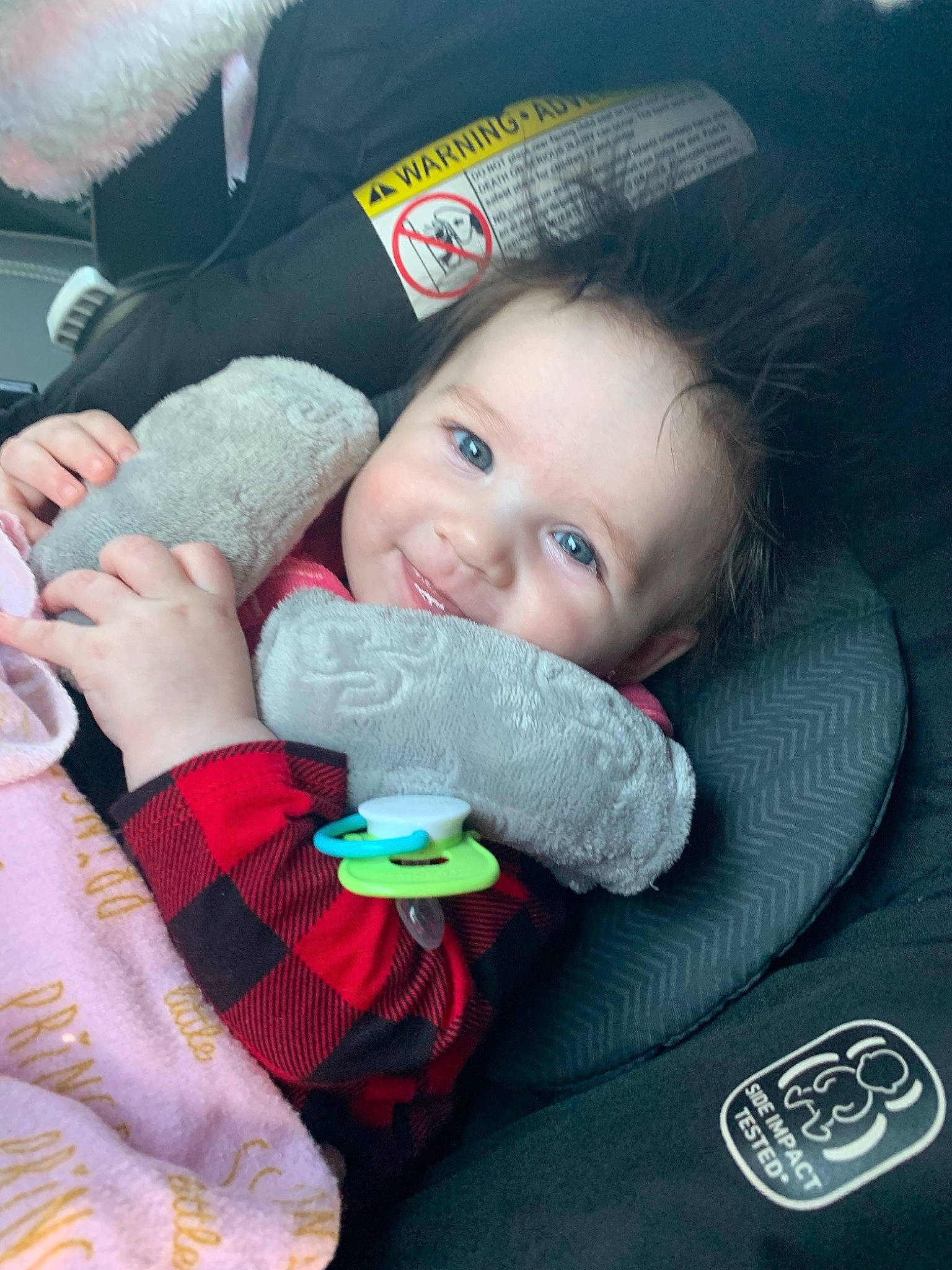 Kingsley joined the competition — help win amazing prizes! baby, baby_toddler_clothing, cheek, child, christmas, comfort, finger, fun, gesture, hand, happy, lip, mouth, nose, organ, person, skin, smile, stuffed_toy, textile