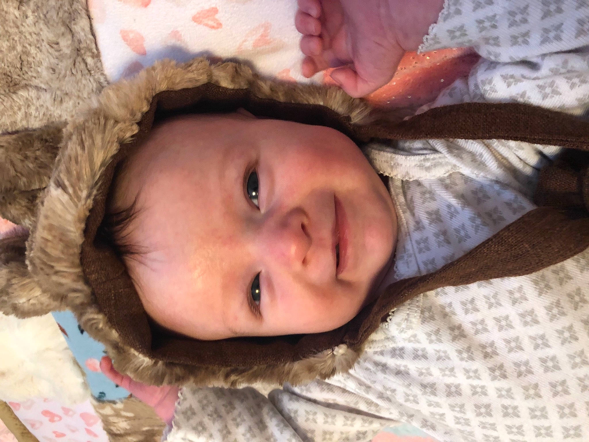 Vivienne joined the competition — help win amazing prizes! baby, baby_toddler_clothing, cheek, child, eyebrow, eyelash, facial_expression, forehead, happy, iris, joy, linens, lip, mouth, organ, person, pink, skin, textile, toddler