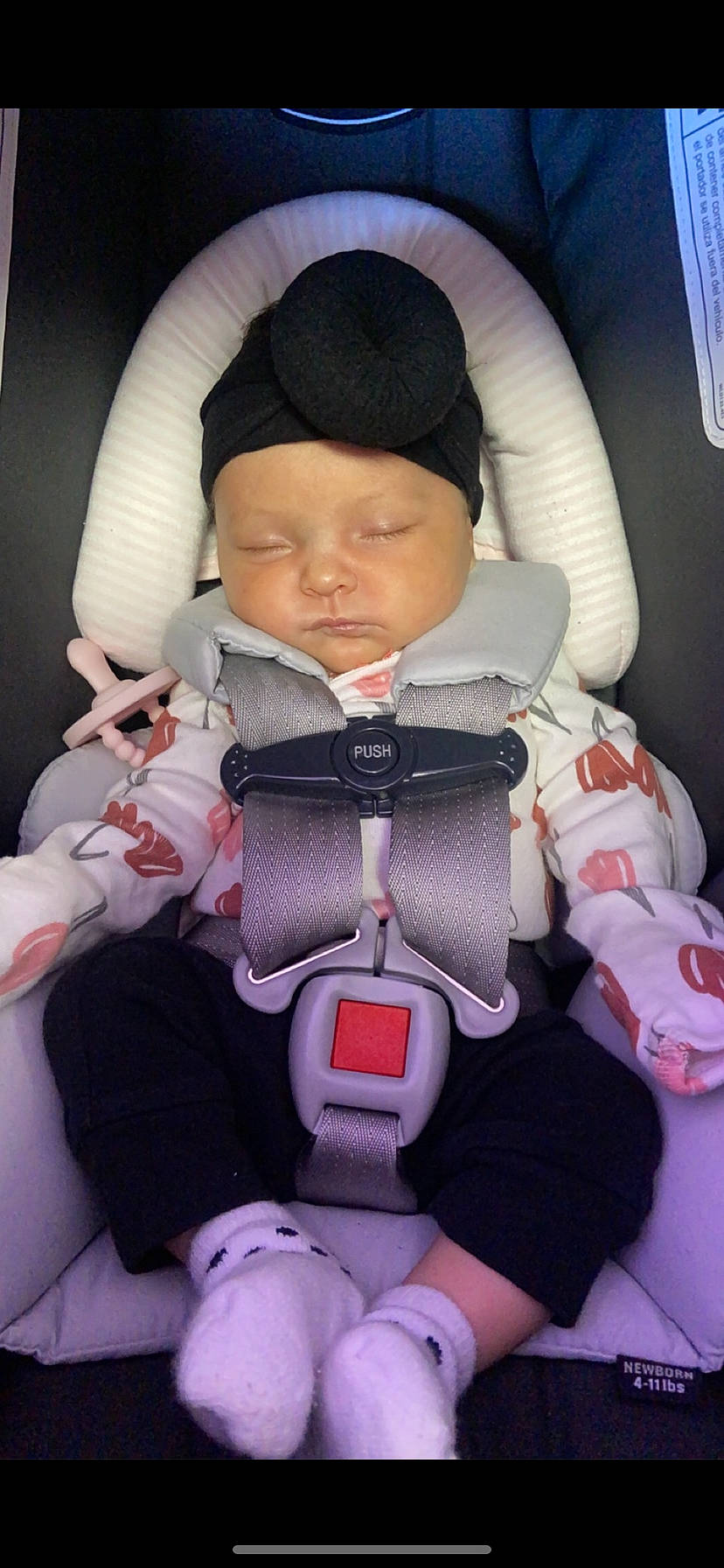 Rhaelynn is registered to the contest to win money with this photo: auto_part, baby, baby_carriage, baby_products, baby_safety, baby_toddler_clothing, car_seat, carmine, cheek, child, comfort, finger, head_restraint, headwear, person, pink, product, seat_belt, service, sitting