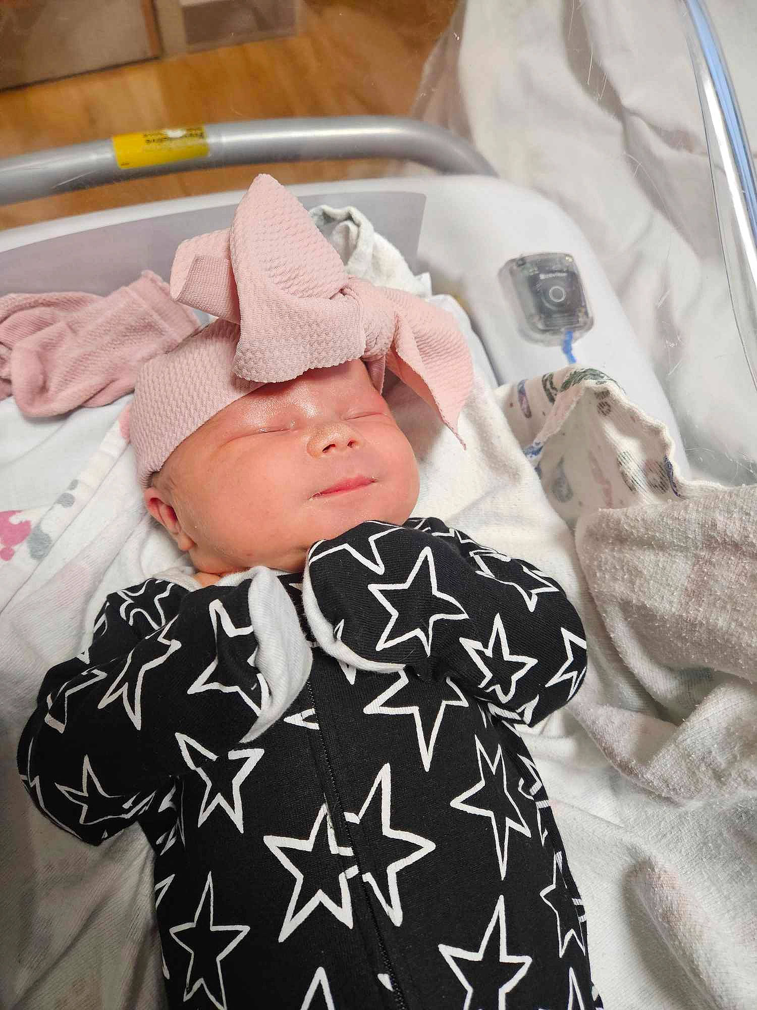 Katherine joined the competition — help win amazing prizes! baby, baby_products, baby_safety, baby_toddler_clothing, beanie, cap, child, comfort, fashion_design, headwear, linens, pattern, person, product, room, sleeve, t_shirt, textile, toddler, white