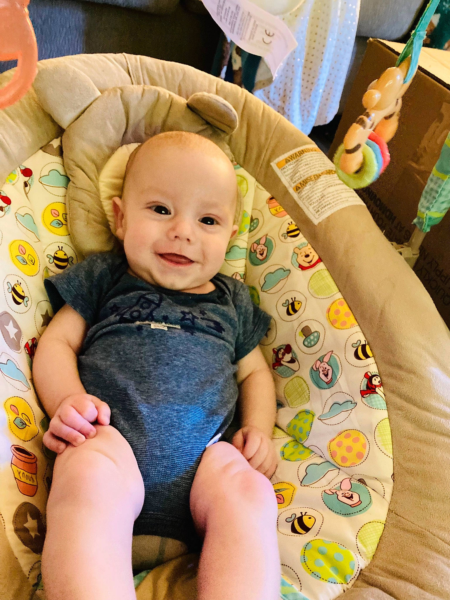 Ethan is registered to the contest to win money with this photo: baby, baby_toddler_clothing, cheek, comfort, eye, facial_expression, finger, hairstyle, happy, human, iris, joy, leg, mammal, person, product, skin, sleeve, smile, stomach