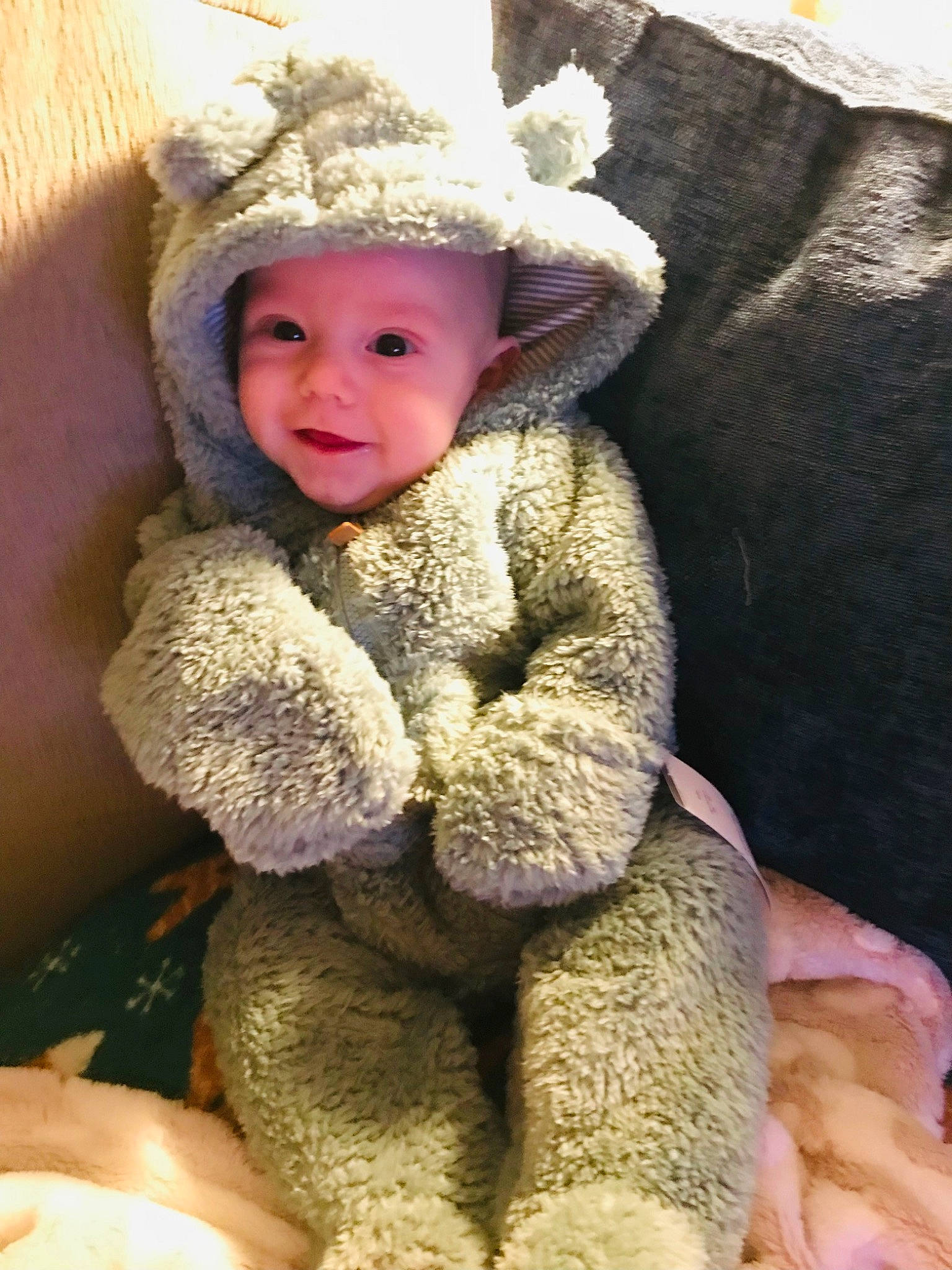Ethan joined the competition — help win amazing prizes! baby, baby_toddler_clothing, cap, cheek, child, comfort, fashion_accessory, finger, fur, fur_clothing, hat, headgear, headwear, person, skin, sleeve, smile, textile, thumb, toddler