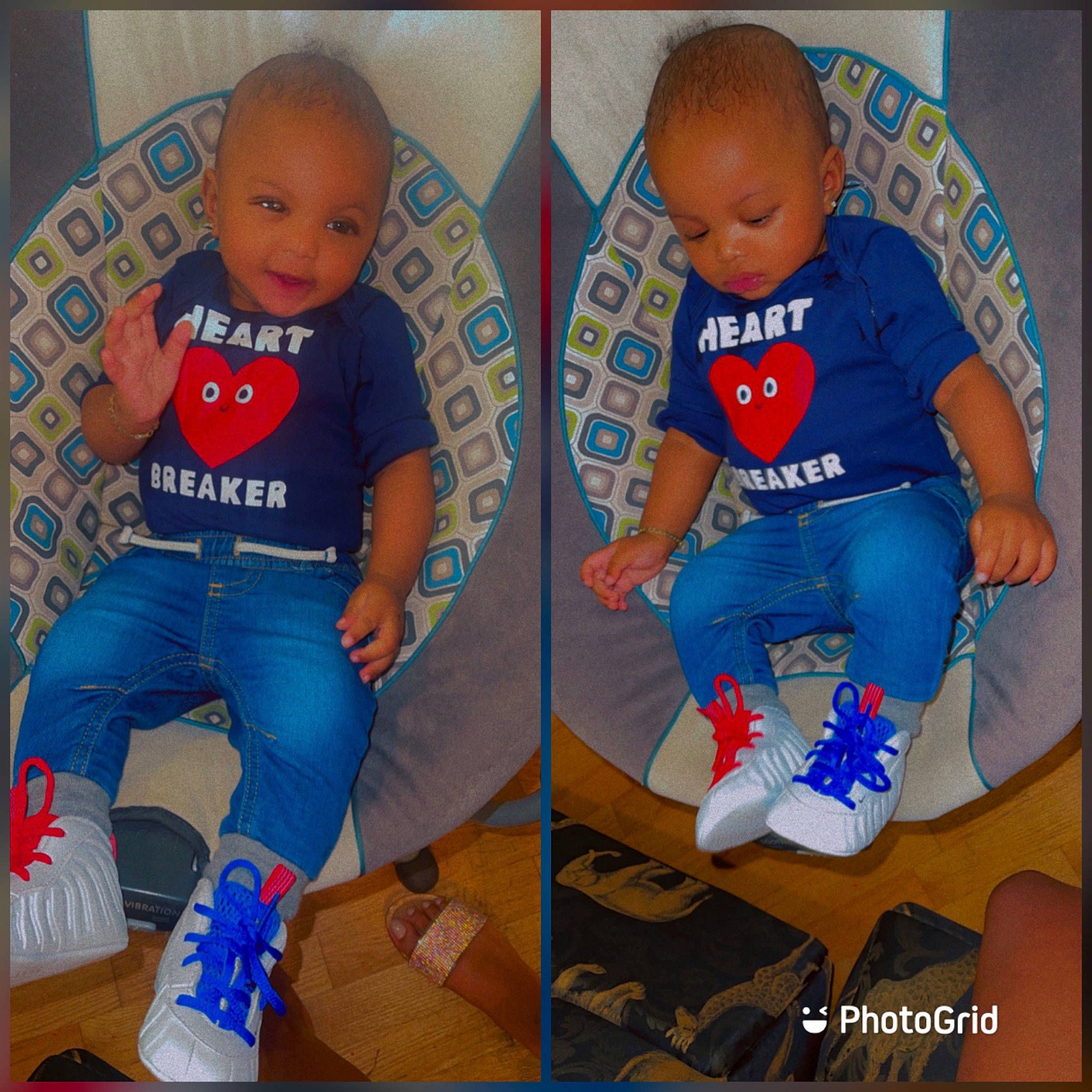 Kace joined the competition — help win amazing prizes! azure, baby, baby_products, baby_toddler_clothing, child, comfort, electric_blue, happy, head, leg, linens, pattern, person, photograph, play, room, sitting, sleeve, t_shirt, textile