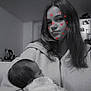 Ava participe au concours pour gagner de l'argent avec cette photo : baby, newborn, teenager, girl, face, hearts_filter, black_and_white, indoor, kitchen, refrigerator, hoodie, holding, portrait, sitting, long_hair, cozy, family_moment, selfie, blanket, kettle