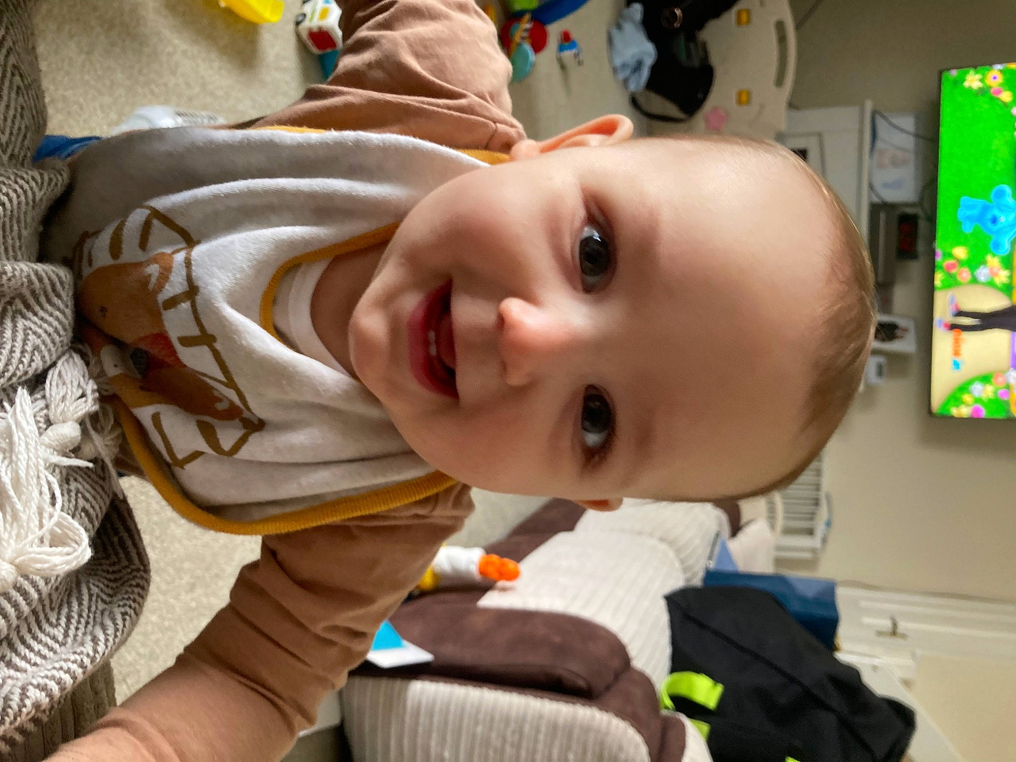 Maxwell joined the competition — help win amazing prizes! baby, baby_laughing, baby_toddler_clothing, cheek, chin, comfort, eye, fun, green, happy, head, headgear, human_body, iris, joy, lip, mouth, nose, person, skin