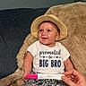 Holden joined the competition — help win amazing prizes! announcement, baby, blanket, child, clothing, couch, cute, family, hand, happy, hat, indoor, person, portrait, pregnancy_test, seated, shirt, smile, straw_hat, text