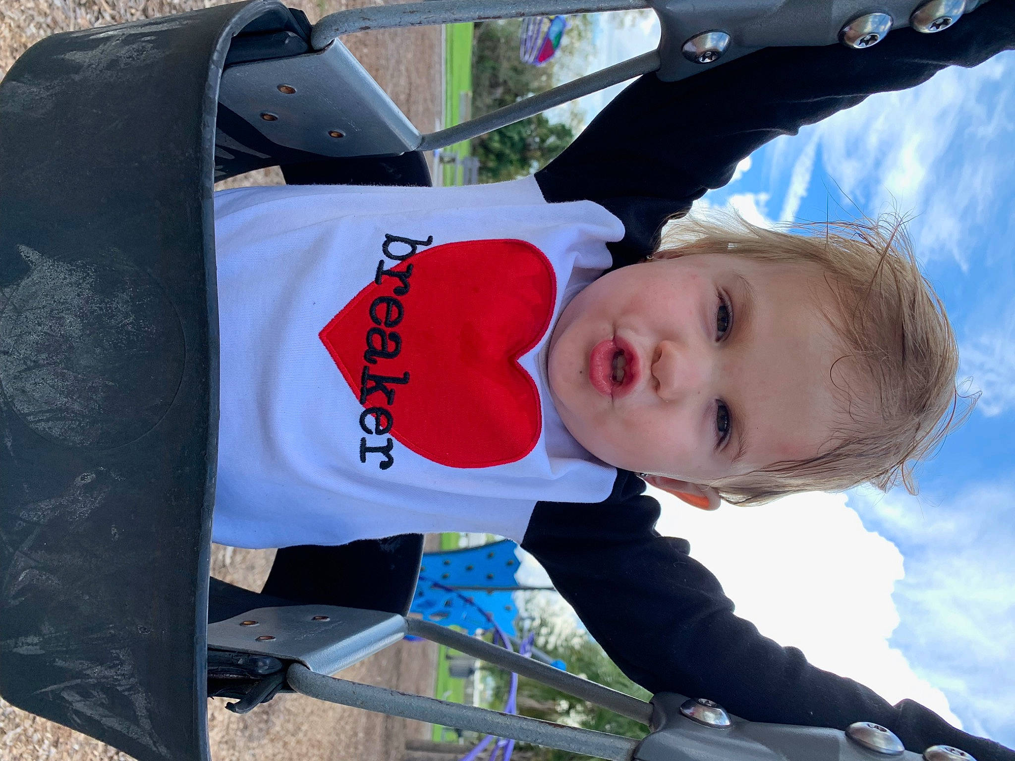 Allison joined the competition — help win amazing prizes! baby, baby_toddler_clothing, carmine, child, cloud, electric_blue, fun, happy, hat, leisure, person, personal_protective_equipment, recreation, sky, sleeve, toddler, tree, window
