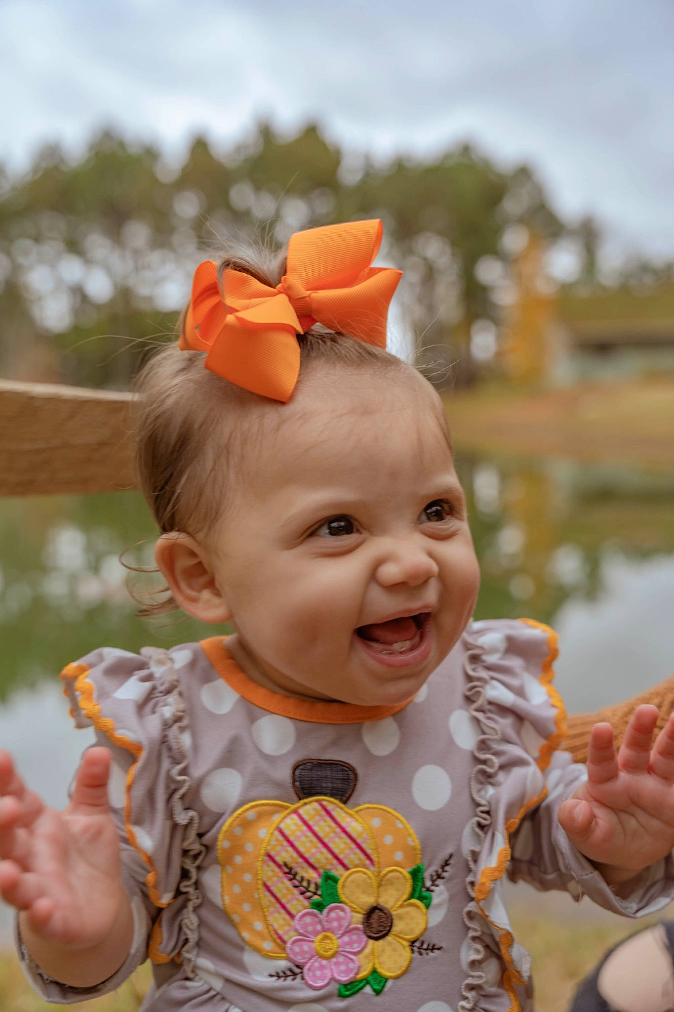 Ryleighann joined the competition — help win amazing prizes! baby, baby_toddler_clothing, beauty, cheek, child, event, eye, face, fashion_accessory, fun, grass, happy, jewellery, leaf, orange, person, skin, sky, smile, toddler