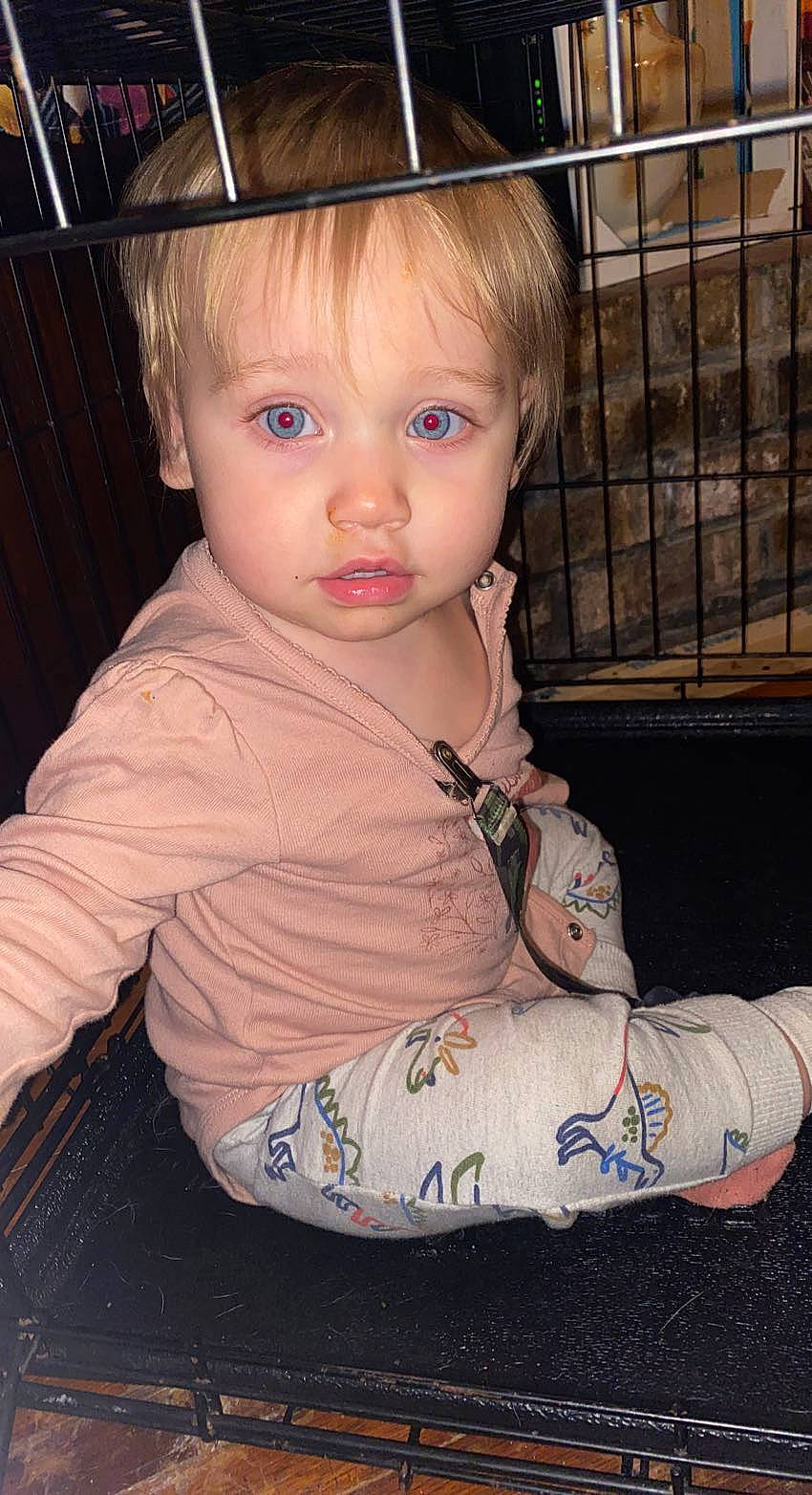 Haisley is registered to the contest to win money with this photo: baby, baby_toddler_clothing, cheek, chest, child, cool, elbow, eye, eyelash, hair, hairstyle, head, human_body, iris, nose, person, sitting, skin, sleeve, t_shirt