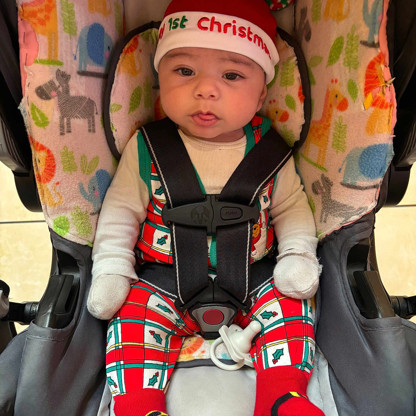 Mikcah is registered to the contest to win money with this photo: baby, bodypart, bonnet, cap, car, car_interior, carseat, clothing, face, finger, hand, hat, head, hosiery, person, photography, portrait, sock, transportation, vehicle