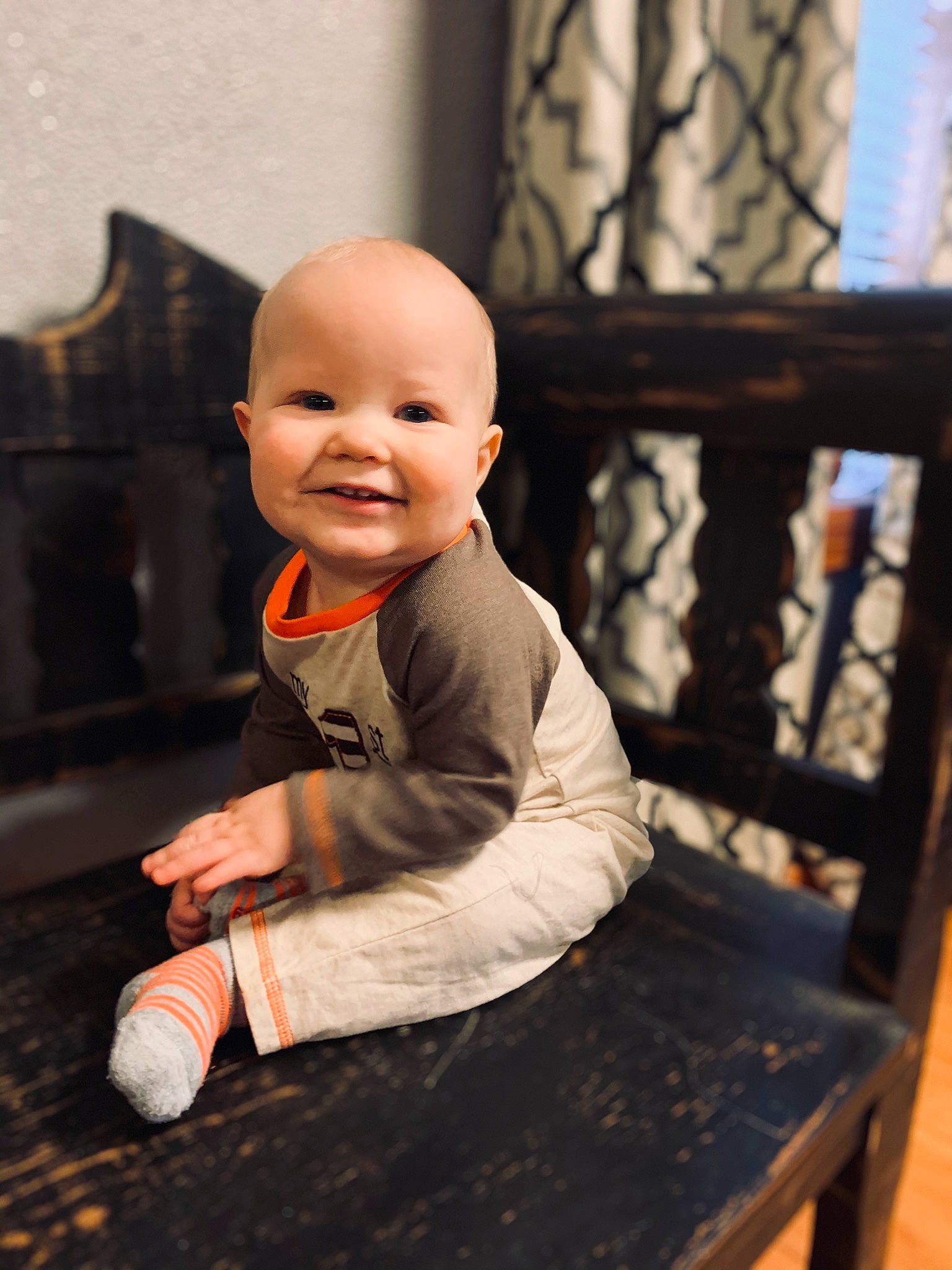 Coleson joined the competition — help win amazing prizes! baby, cheek, child, joy, person, photography, sitting, smile, standing, toddler, wood
