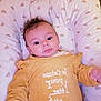 baby, bed, blanket, bodypart, clothing, couch, crib, cushion, face, finger, furniture, hand, head, homedecor, infantbed, newborn, person, photography, portrait, t_shirt