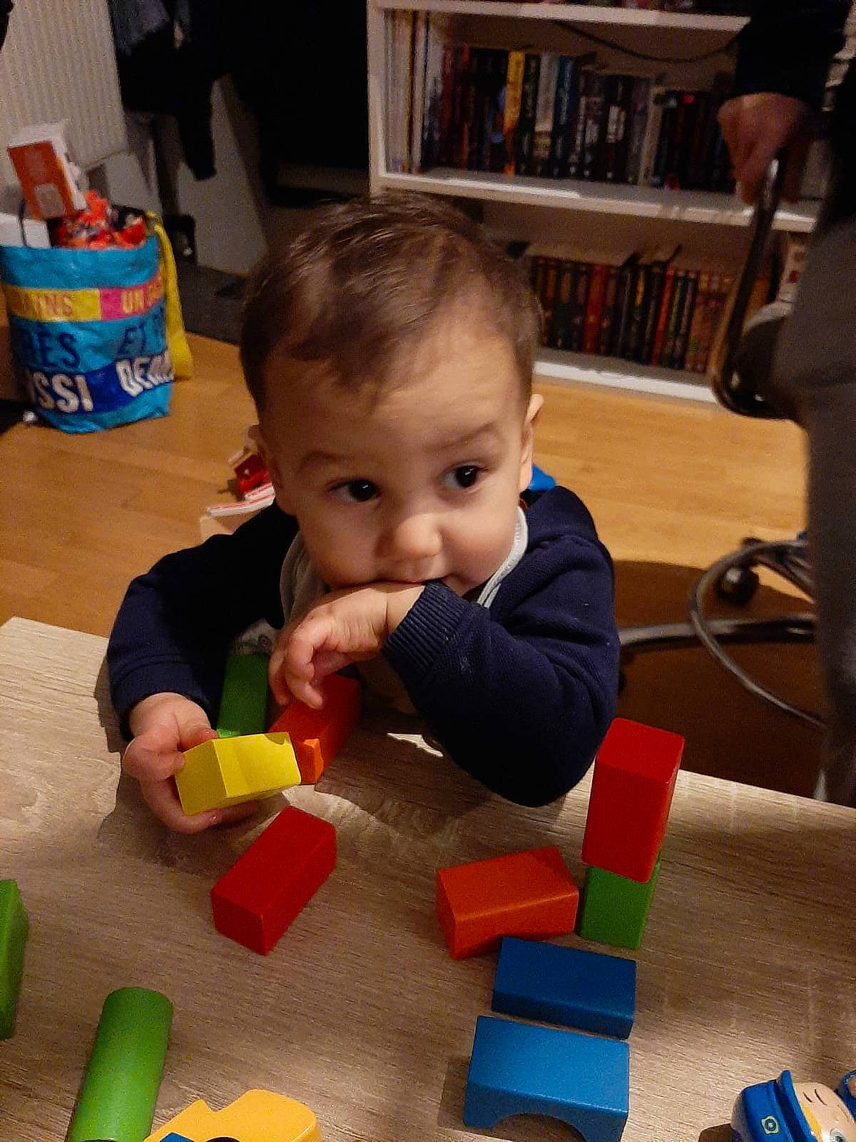 Alex a rejoint le concours — aidez-le/la à gagner de superbes lots ! baby, baby_playing_with_toys, baby_toys, bookcase, child, educational_toy, event, flooring, fun, interlocking_block, lego, person, plastic, play, product, sharing, shelf, toddler, toy, toy_block