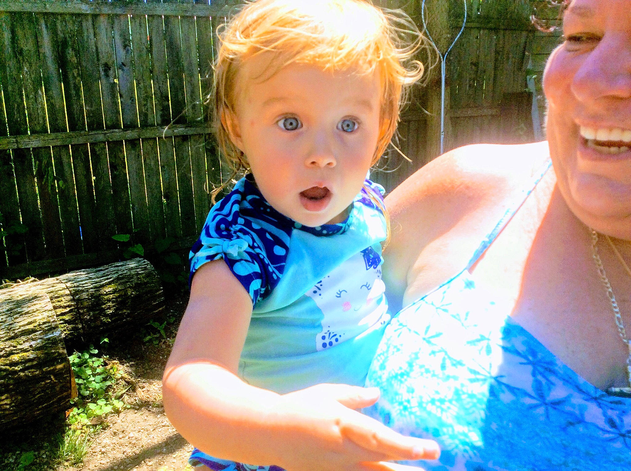 Emberly joined the competition — help win amazing prizes! baby, child, fun, grass, happy, leisure, person, play, smile, summer, sunlight, surprise, toddler, vacation, water