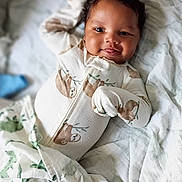 Kyro joined the competition — help win amazing prizes! baby, infant, child, smiling, portrait, lying_down, blanket, bed, bedding, onesie, mittens, nursery, indoor, cozy, happy, face, eyes, hair, candid, photography