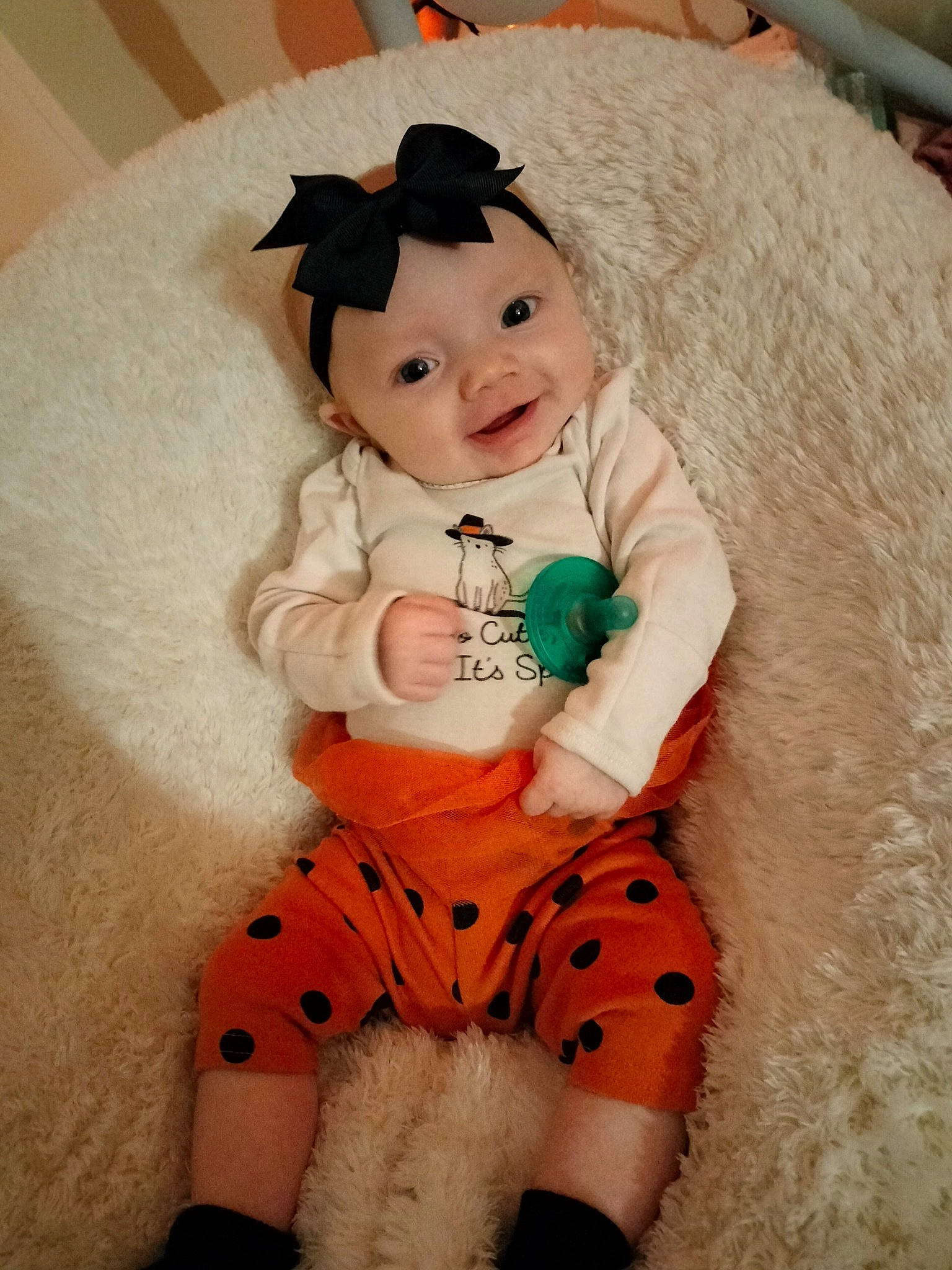 Kailani joined the competition — help win amazing prizes! abdomen, baby_toddler_clothing, child, costume, doll, fictional_character, fur, happy, headwear, linens, pattern, peach, person, plush, sitting, sleeve, smile, stuffed_toy, textile, thigh