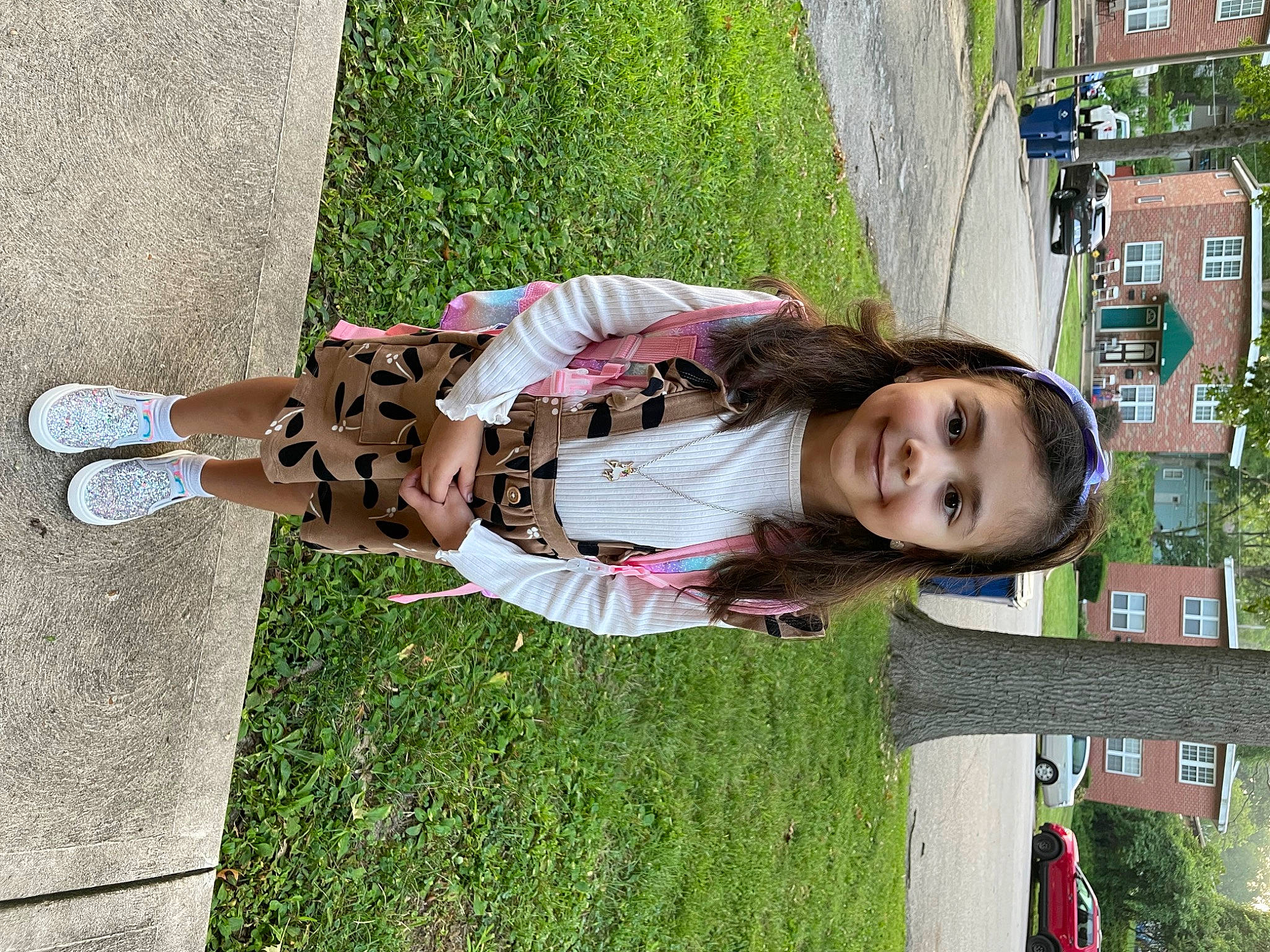 Laylah joined the competition — help win amazing prizes! child, fun, grass, green, happy, human_leg, joy, leisure, people_in_nature, person, plant, smile, spring, toddler, travel, tree, white, window