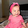 Gëovanna a rejoint le concours — aidez-le/la à gagner de superbes lots ! baby, background_blur, child, clothing, cute, expression, face, fashion, hair, happy, headband, indoor, person, pink_dress, portrait, sitting, skin, smile, toddler, young
