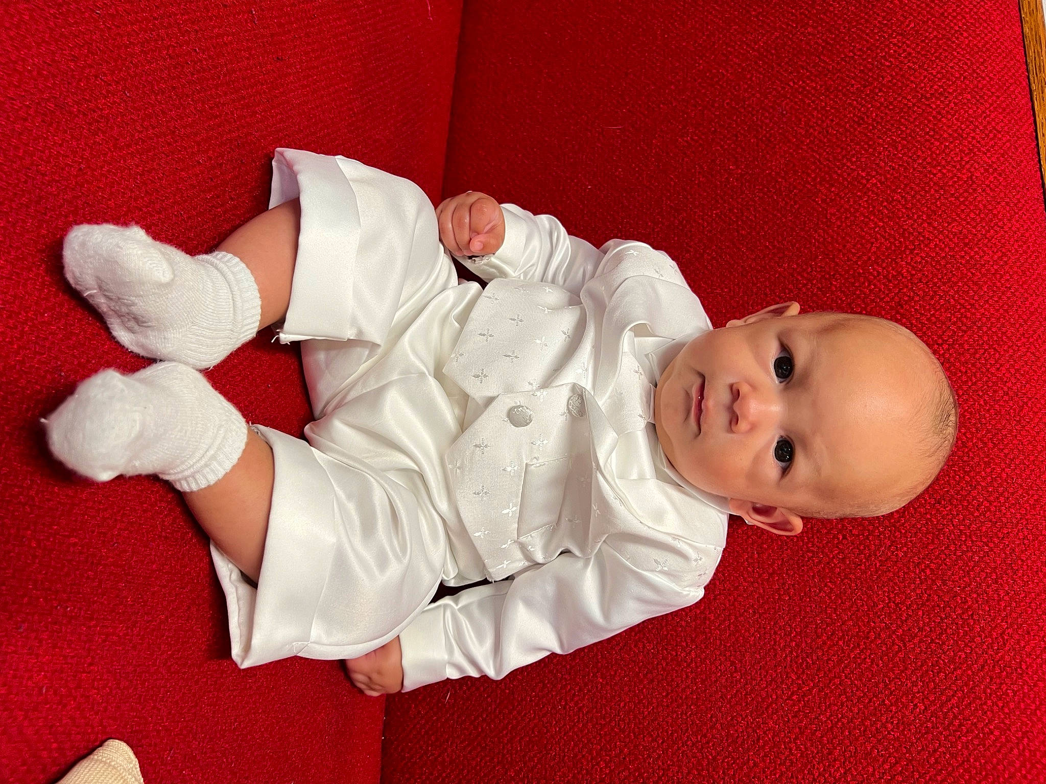 Kameron joined the competition — help win amazing prizes! baby, baby_products, baby_toddler_clothing, carmine, child, comfort, finger, flooring, foot, human_leg, knee, pattern, person, room, skin, sleeve, sock, thigh, thumb, toddler