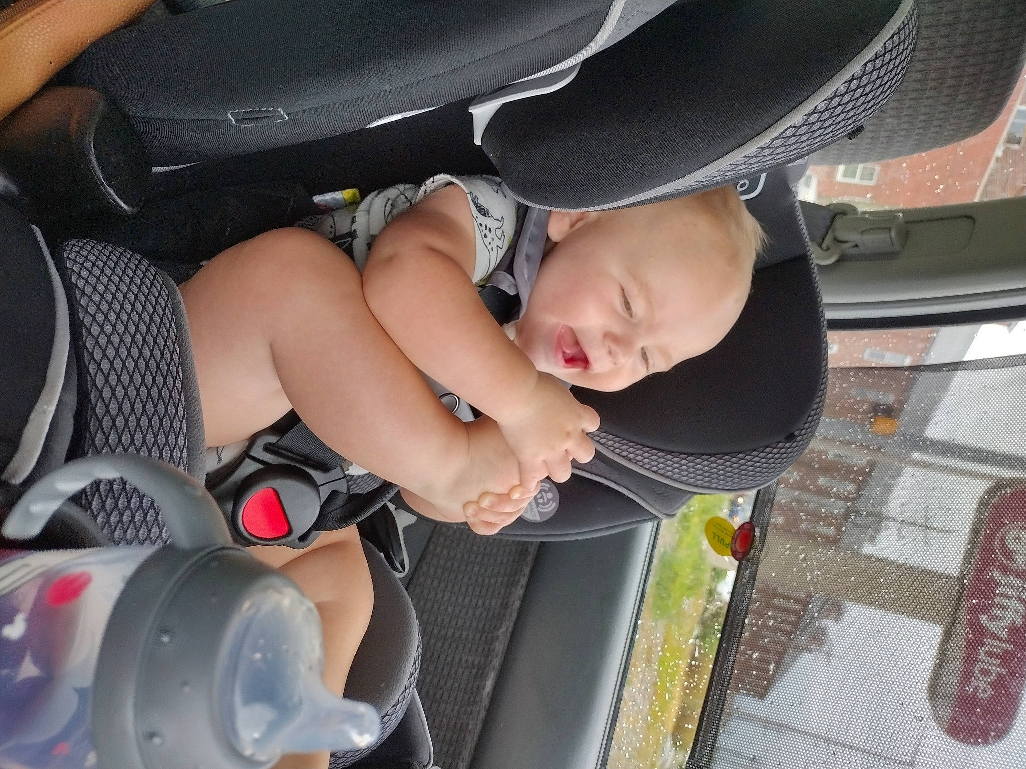 Patrick James Clark is registered to the contest to win money with this photo: auto_part, automotive_design, automotive_exterior, automotive_lighting, automotive_tire, automotive_wheel_system, baby, baby_carriage, baby_products, car_seat, child, comfort, fun, luxury_vehicle, motor_vehicle, person, thigh, toddler, vehicle_door, wheel