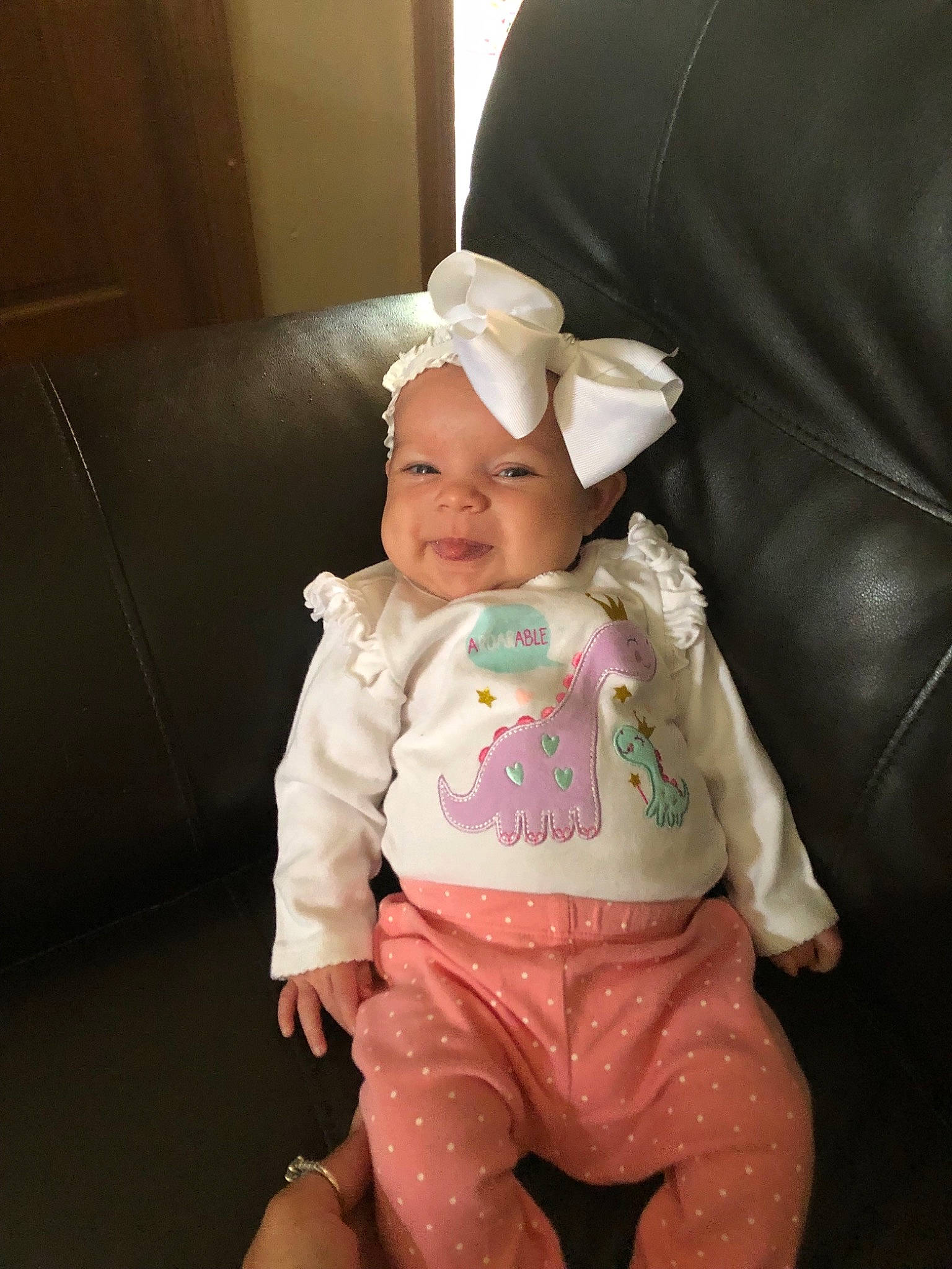 Natalynn joined the competition — help win amazing prizes! baby, baby_toddler_clothing, child, person, pink, sitting, skin, toddler